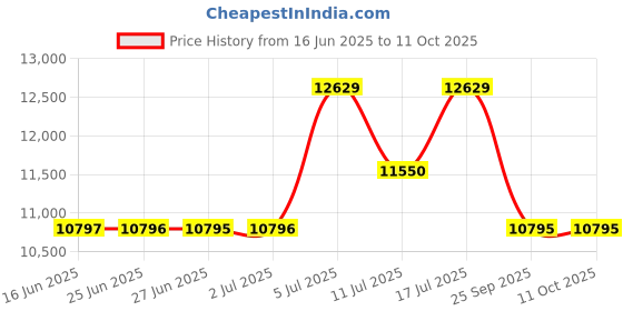amazon.in police Analog Black Dial Men's Watch-NEPLPEWJF2203708 police Price History Graph from 16 Jun 2025 to 11 Oct 2025