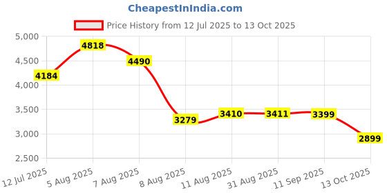 amazon.in DESITIN Maximum Strength Diaper Rash Paste 4 oz ( Pack of 2) desitin Price History Graph from 12 Jul 2025 to 13 Oct 2025