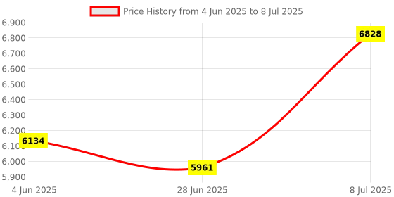 amazon.in Lab Weight Set, Portable Lab Weights Steel for Weight Determination Price History Graph from 4 Jun 2025 to 8 Jul 2025