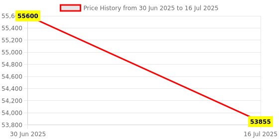 amazon.in NEMIX RAM 64GB (1X64GB) DDR5 4800MHZ PC5-38400 2Rx4 1.1V CL40 288-PIN ECC RDIMM Registered Server Memory Compatible with Hynix HMCG94MEBQA108N Price History Graph from 30 Jun 2025 to 16 Jul 2025