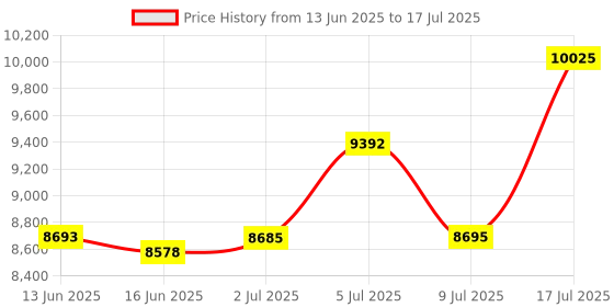 amazon.in netuera 10 Pair Steel Parallel Set 1/8 X 6 Thin Parallel Bar Set 1/2in to 1-5/8in Parallel Block Pairs, (A9F8-011248) Price History Graph from 13 Jun 2025 to 17 Jul 2025
