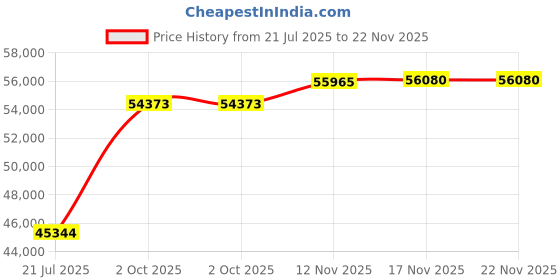 amazon.in Plutus Brands Plutus Grey Pebble Luxury Throw Pillow, 22" x 22" Price History Graph from 21 Jul 2025 to 22 Nov 2025