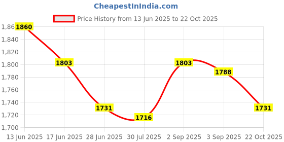 amazon.in UJEAVETTE 2xFallen Leaves Collection Bag Practical Universal Replacement Lawn Vacuum Bag Price History Graph from 13 Jun 2025 to 22 Oct 2025