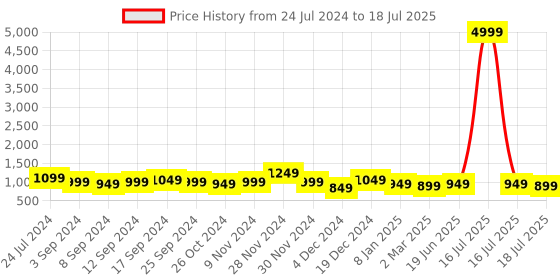 myntra.com Royal Export Floral Printed Kurta With Palazzos & Dupatta royal export Price History Graph from 24 Jul 2024 to 16 Jul 2025