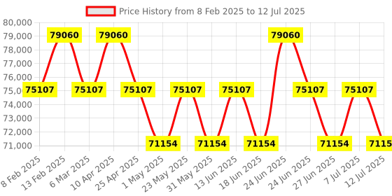 myntra.com ZILLI Men Square Sunglasses With UV Protected Lens ZI65079 C04 zilli Price History Graph from 8 Feb 2025 to 12 Jul 2025