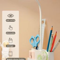 Luteti 3 Color Modes Lamp with Eye Care & Pen Holder, Reading Lamp with Flexible Gooseneck, Rechargeable Study Lamp with Adjustable Brightness & Phone Holder image 2