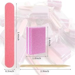 Red Square 3-in-1 Disposable Manicure Kit, 20 Sets with Buffer Block, Nail File and Cuticle Stick, Multicolour image 4