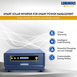 Luminous NXG 1450 Solar Inverter for Home, Office & Shops | 1450VA Pure Sinewave with ISOT Technology | Intelligent Load Sharing | Reliable Power Backup | LCD Display | with 36 Months Warranty image 3