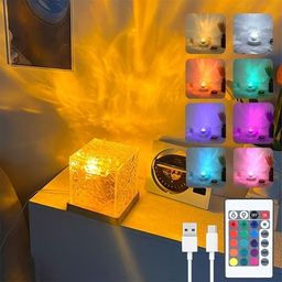 BRONXTON Led Lights Ocean Wave Aurora Projector Light 16 Colors Dynamic Rotating Crystal Lamp with Remote RGB Dimmable for Living Room Decor image 3