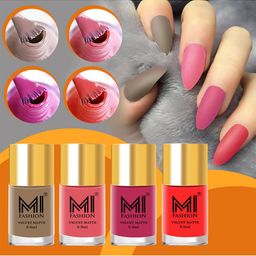 MI FASHION Set Of 4 Velvet Matte Long Lasting Nail Polish - 9.9ml Each-image-77