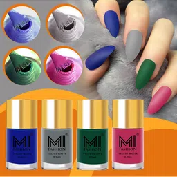 MI FASHION Velvet Matte Set Of 4 Long Lasting Nail Polish - 9.9ml Each-image-89