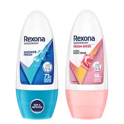 REXONA Women Set of 2 Underarm Roll-On Deodorant 50ml each - Shower Fresh & Fresh Rose-14