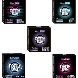 noTTy Boy Set of 5 Premium Lubricated Latex Condoms - 3 pcs each-5