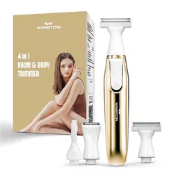 WINSTON 3 In 1 Rechargeable Bikini Trimmer for Face & Body - Silver & Pink-10