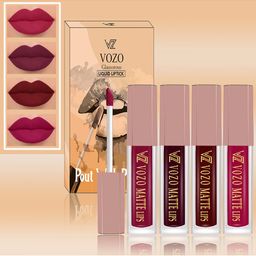 VOZO Set Of 4 Matte Finish Liquid Lipsticks-101-102-103-106-33