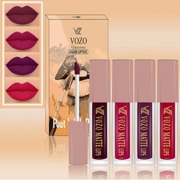 VOZO Set Of 4 Matte Finish Liquid Lipsticks-102-106-201-204-40