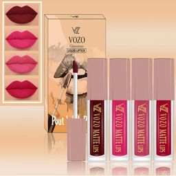 VOZO Set Of 4 Matte Finish Liquid Lipsticks-103-202-203-204-49