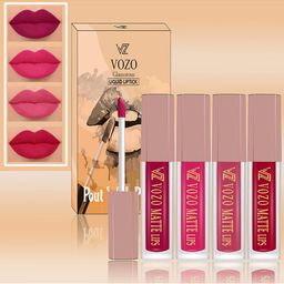 VOZO Set Of 4 Matte Finish Liquid Lipsticks-106-202-203-204-41