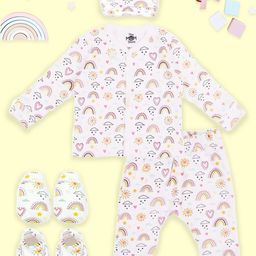 The Mom Store Infant 5-Pcs Printed Pure Cotton Baby Apparel Gift Set-image-82