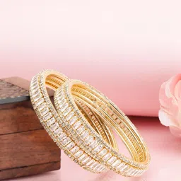 Panini jewels Set of 2 Gold-Plated Crystals Studded Bangles-picture-40