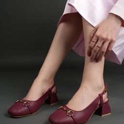 DressBerry Women Embellished Block Heels Mules With Buckles-8