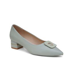Sherrif Shoes Pointed Toe Block Heeled Pumps image 5