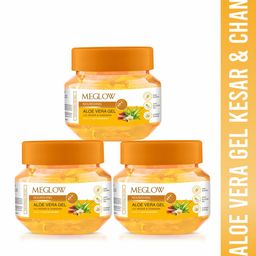 MEGLOW Set Of 3 Nourishing Aloe Vera Gel With Kesar Chandan - 100 g Each-image-43