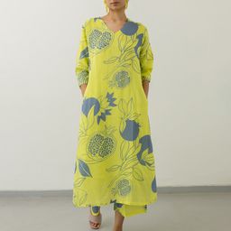 KALINI Printed Three Quarter Sleeve Top And Trouser Co-Ords-image-0
