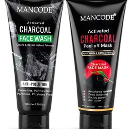 MANCODE Set Of 2 Activated Charcoal Face Wash & Peel-Off Mask Combo - 100 ml Each-3