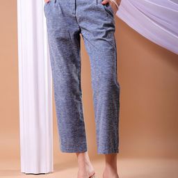 Freehand by The Indian Garage Co Women Straight Fit Cropped Regular Trousers-picture-24