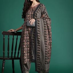Indo Era Floral Printed Pure Cotton Kurta with Salwar & With Dupatta-picture-25