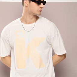 Kook N Keech Men Brand Logo Printed Oversized Drop-Shoulder Sleeves Pure Cotton T-shirt-image-23