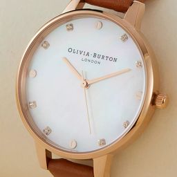 Olivia Burton Women White Quartz Embellished Leather Analogue Watch OB16SE18-image-76