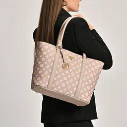 LAVIE Signature Women Typography Printed Structured Leather Shoulder Bag-58