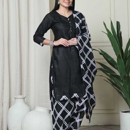 Rajnandini Women Floral Printed Regular Kurti with Salwar & With Dupatta-14