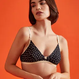 Clovia Printed Non-Padded Non-Wired Cotton Demi Cup Printed Plunge Bra BR1595Z1342B-picture-36