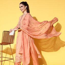 Kvsfab Women Yoke Design Kurta with Trousers & With Dupatta-picture-41
