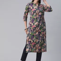 Readiprint Fashions Women Floral Printed Regular Sequinned Pure Cotton Kurta with Trousers-picture-22