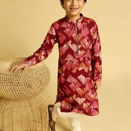 KISAH Boys Abstract Printed Kurta with Pyjama-image-40