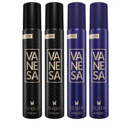 Vanesa Women Set of 2 Shero + 2 Queen Body Deodorant Spray - 20 g Each-image-8