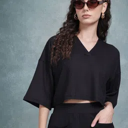 Stylecast X Hersheinbox Drop-shoulder Sleeve Co-Ord T-Shirt With Shorts Co-Ord Set-image-69