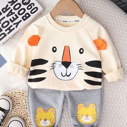 Googo Gaaga Boys Graphic Printed Pure Cotton T-shirt With Trousers-image-75