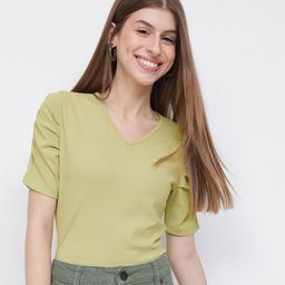 Dressberry Basics Fern Green Core Minimalism Ribbed Fitted T-shirt-image-62