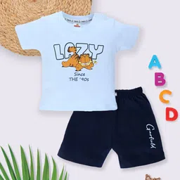 YK X Tinyo Infant Boys Garfield Printed Pure Cotton T-shirt with Shorts-picture-11
