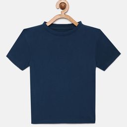 METRO KIDS COMPANY Boys Navy Blue Solid Pure Cotton T-shirt-image-45