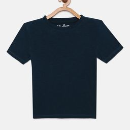METRO KIDS COMPANY Boys Navy Blue Solid Pure Cotton T-shirt-image-46
