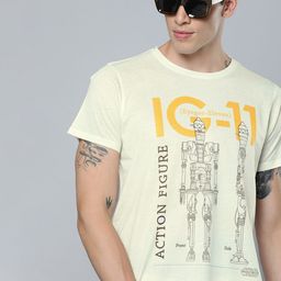 Kook N Keech Star Wars Men Beige & White Mandalorian Printed Round Neck T-shirt-image-77