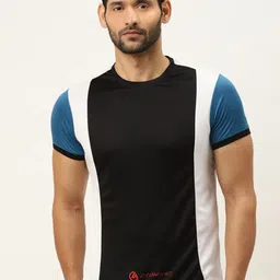 ACTOHOLIC Men Black & White Colourblocked Round Neck T-shirt-picture-25