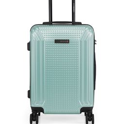 SWISS BRAND Green Textured VERNIER Hard-Sided Cabin Trolley Suitcase-image-29