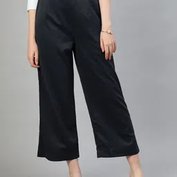 FITHUB Women Cotton Straight Fit High-Rise Parallel Trouser-image-2